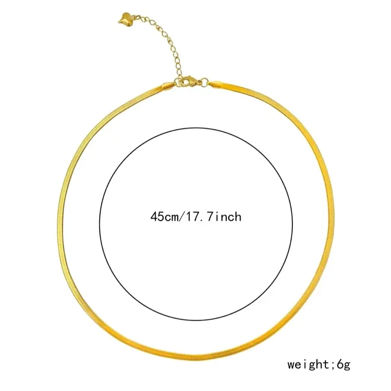 GJ Stainless Steel Snake Chain - Fashion Necklace for Women 2
