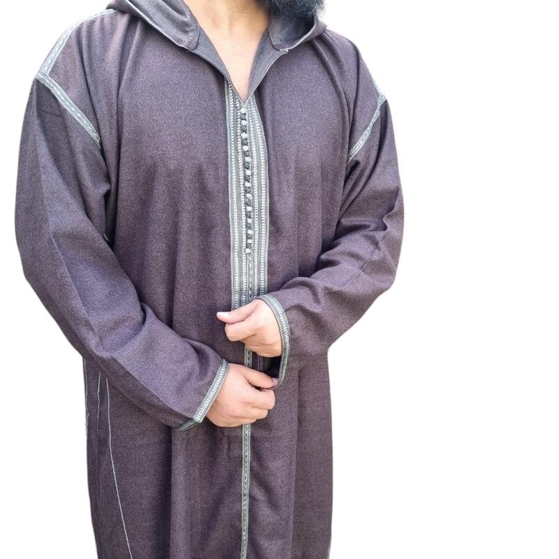 Moroccan Thick Winter Wool Blend Hooded Long Sleeves Thobe Djelleba hooded  thobe 2