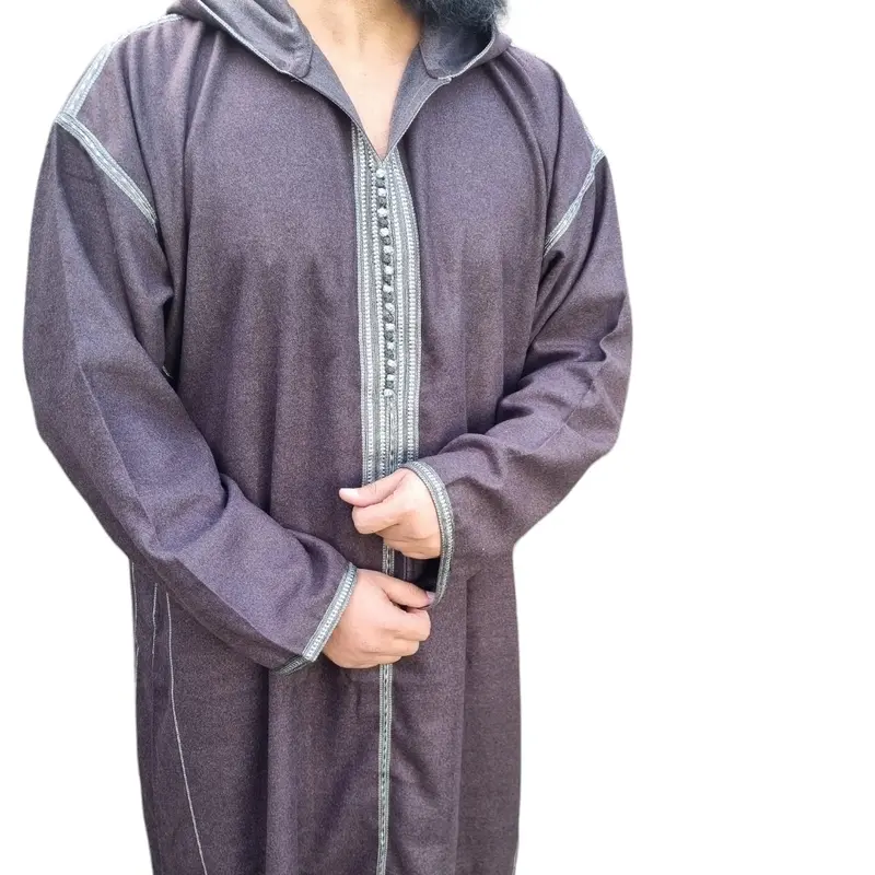 Moroccan Thick Winter Wool Blend Hooded Long Sleeves Thobe Djelleba hooded  thobe 2