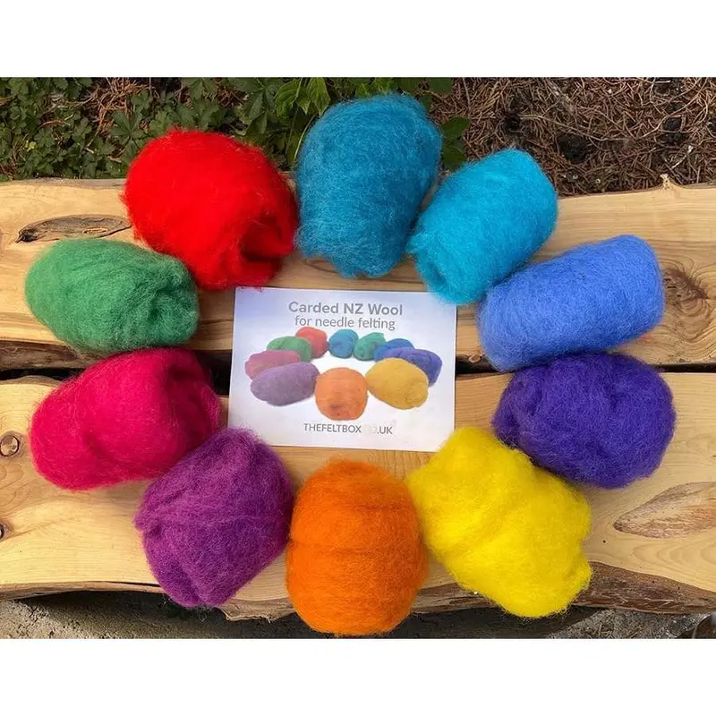 Carded Needle Felting Wool Shade Packs The Felt Box ® 100g 7