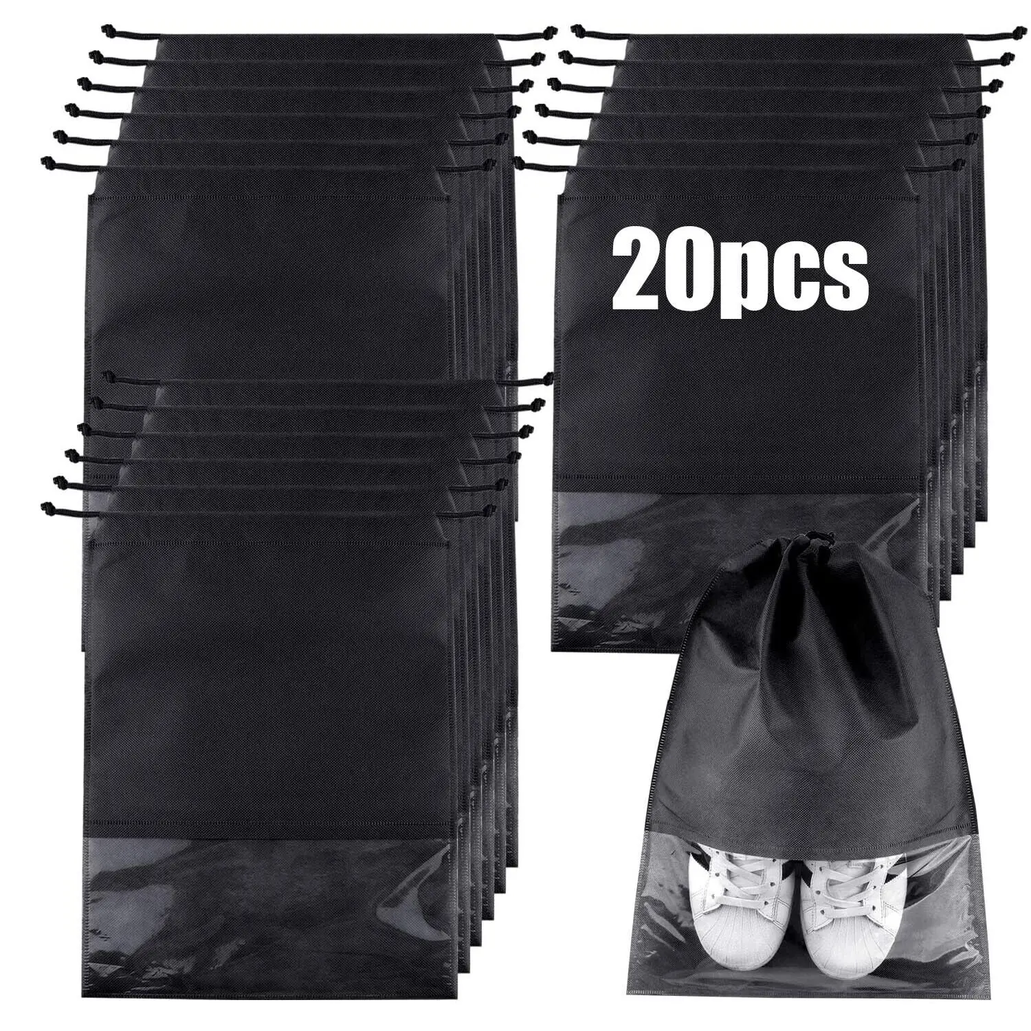 20X Large Portable Shoes Bag Travel Storage Pouch Drawstring Dust Bags Non-Woven