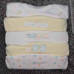 5PK Unisex Short Sleeve Bodysuits, Floral and Animals Patterns, All Seasons, Newborn and 0-3 Months Recommended Age