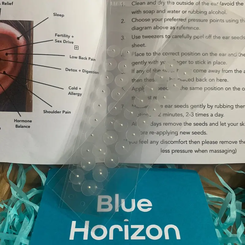Blue Horizon 40 Piece Value Bundle Silver or Gold Plated Acupressure Ear Seed Kit- Perfect letterbox gift for well-being 4