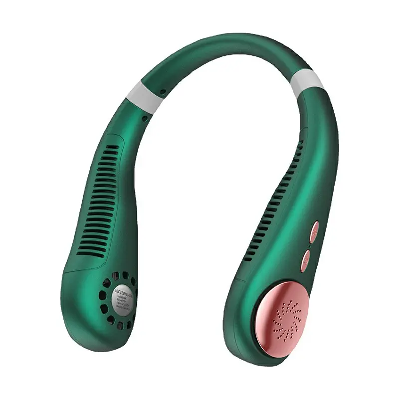 Portable Neck Fan – Hands-Free Wearable Personal Fan for Cooling, Quiet & Lightweight Design – Ideal for Travel, Outdoor Activities, & Hot Weather Usb Green 2