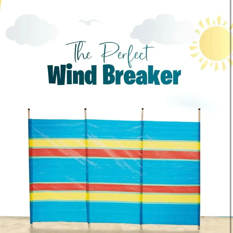 Wind breaks  Camping - 4,6, 8, 10 Beach Windbreaker Camping Poles for Sun Protection - Heavy Duty Wind breakers for Garden, Caravan, and Festival with Standard Stripes Outdoor Garden, Beach, Camping, Caravan, Festival