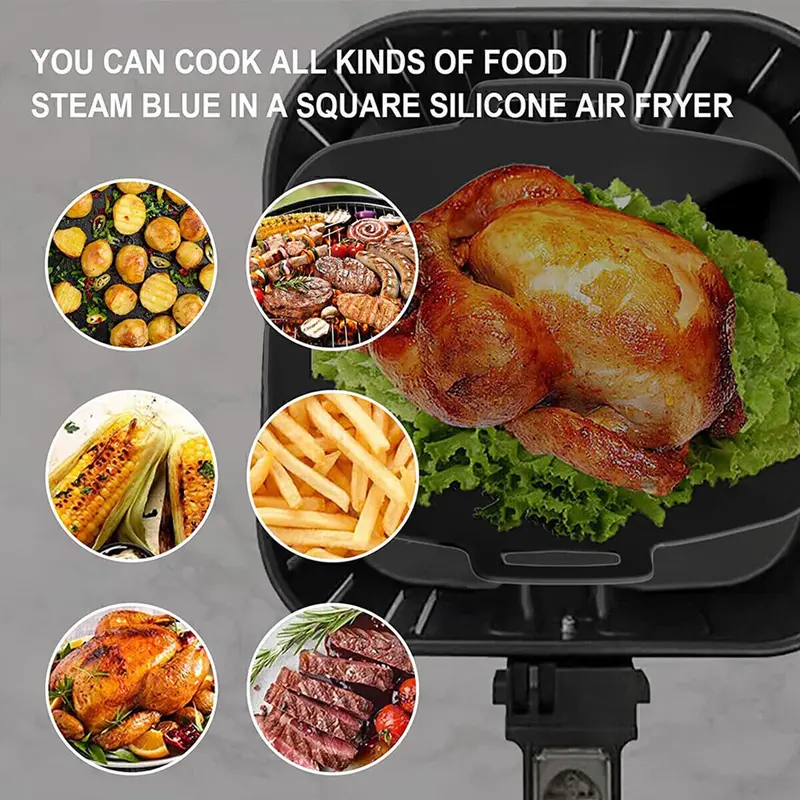 Air Fryer Rack and Grill Rack 8PCS Steel Griller Double Basket Accessories 6