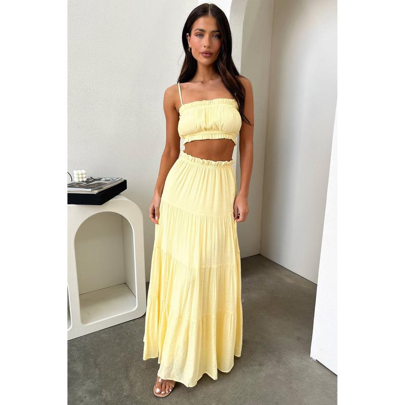 Thats So Fetch Selina Maxi Skirt - Yellow 4