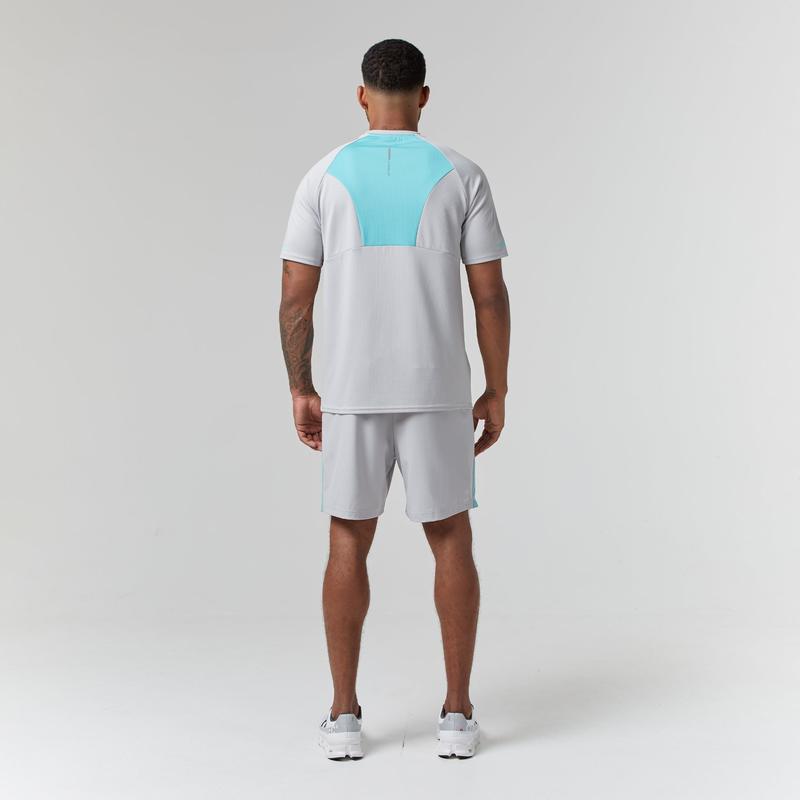 Cut & Sew Stripe Training Twinset I Ice Grey Aqua 6