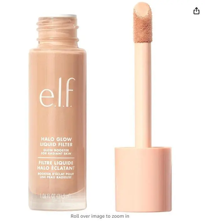e.l.f. Halo Glow Liquid Filter, Complexion Booster For A Glowing, Soft-Focus Look, Infused With Hyaluronic Acid, Vegan & Cruelty-Free, 4 Medium Concealer Coverage Foundation Makeup Radiant Cosmetic