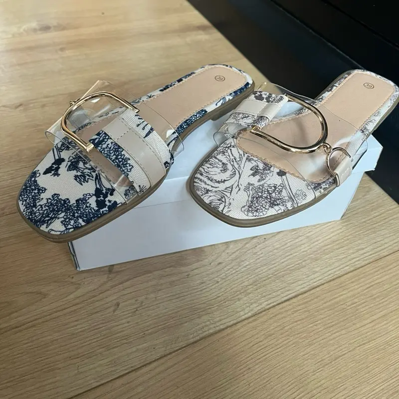 Stylish Summer Sandals with Unique Pattern and Perspex Front - Shoe