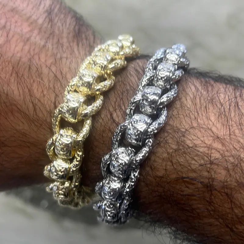 XXL heavy Roller belcher bracelet gold and silver plated 0