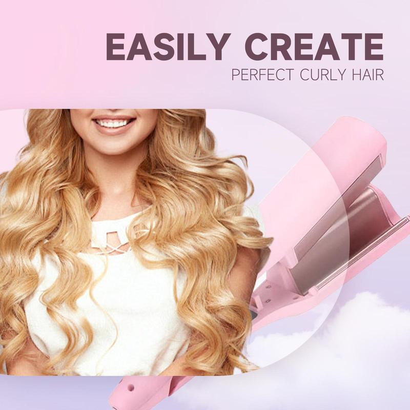 【Local Seller】French Wave Curling Iron, Egg-Roll Hairstyle Water Ripple V-Shaped, 4 Gears Temperature Fast Heating Ceramic Barrel, 32mm Mermaid Wave Wand for Long or Short Hair 1