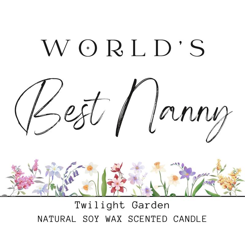 World's Best Nanny Birthday Candle Gift, Nana Mothers Day Presents, The Best Nanny Mothers Day Scented Candle For Gran, Grandma Candle Gift Set, Granny Gift Wood Wick Candle in Glass  Jar for Decor, Beautiful Fragrance 7