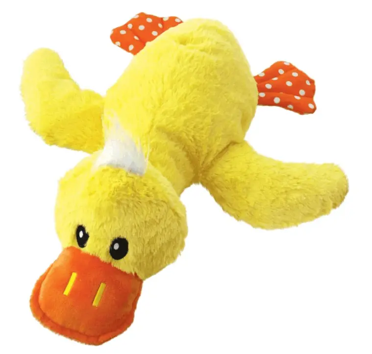 KONG Comfort Jumbo Duck Plush Toy for Extra-Large Dogs with Squeakers and Soft Fur