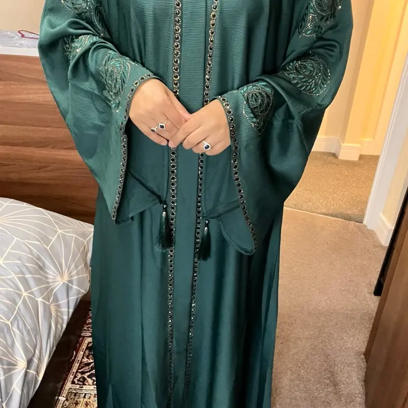 Arabic Style Abaya Party Wear with Embellishment and Embroidery Work 4