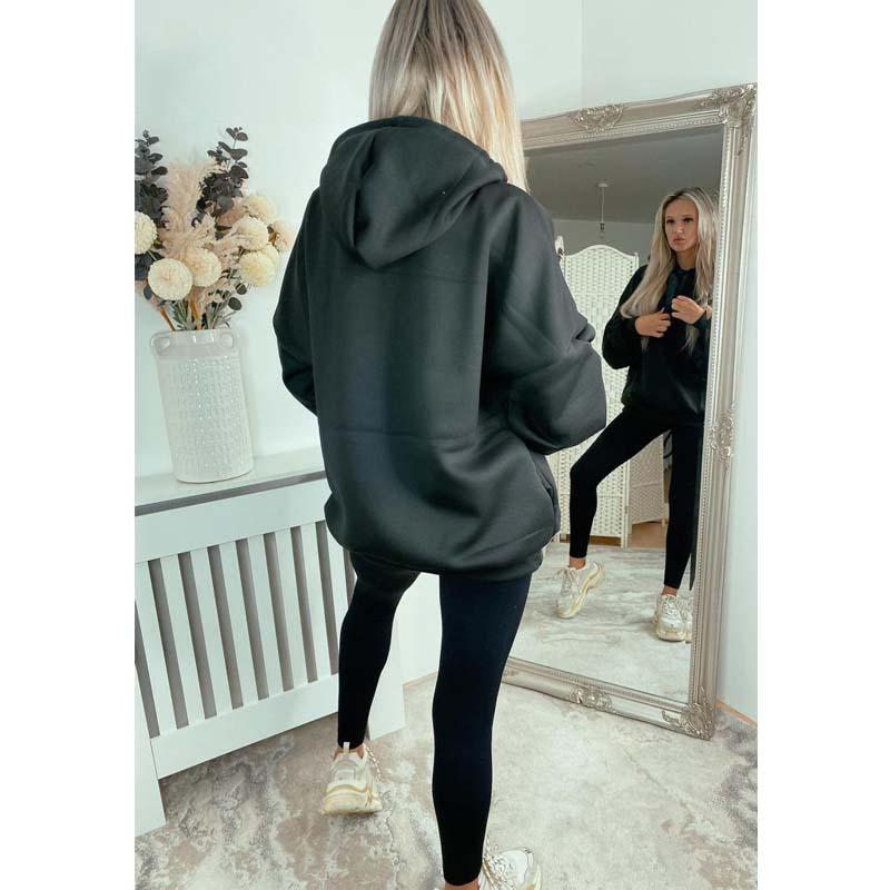 Womens Ruched Sleeve Oversized Hooded With Ribbon Ladies Front Pocket Sweatshirt Jumper Top UK Size 8-22 Womenswear Sweaters Casual Underwear Lady 1