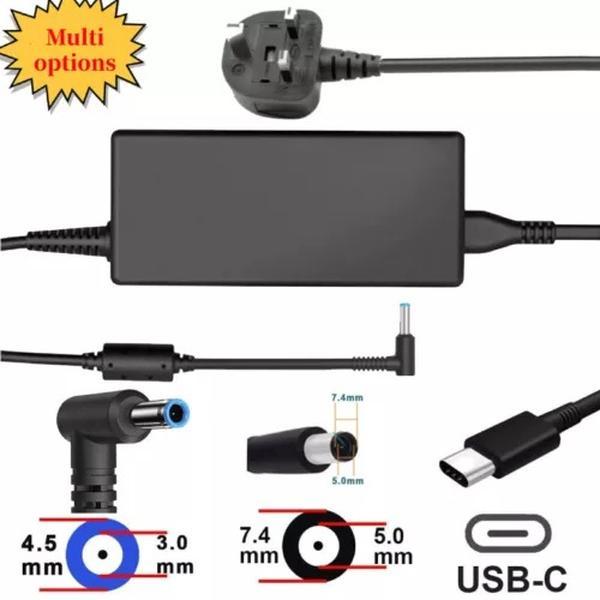 For HP Laptop/PC Charger AC Adapter Power Supply + Cable Cord 45W 65W 90W 0