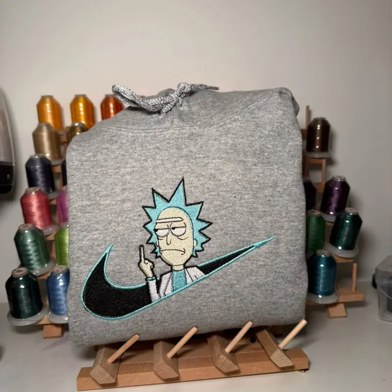 Rick Sweatshirt/Hoodie/Tshirt | Embroidered Jumper | Rick and Morty Crewneck| Birthday Gift for Her | Gifts for Him|