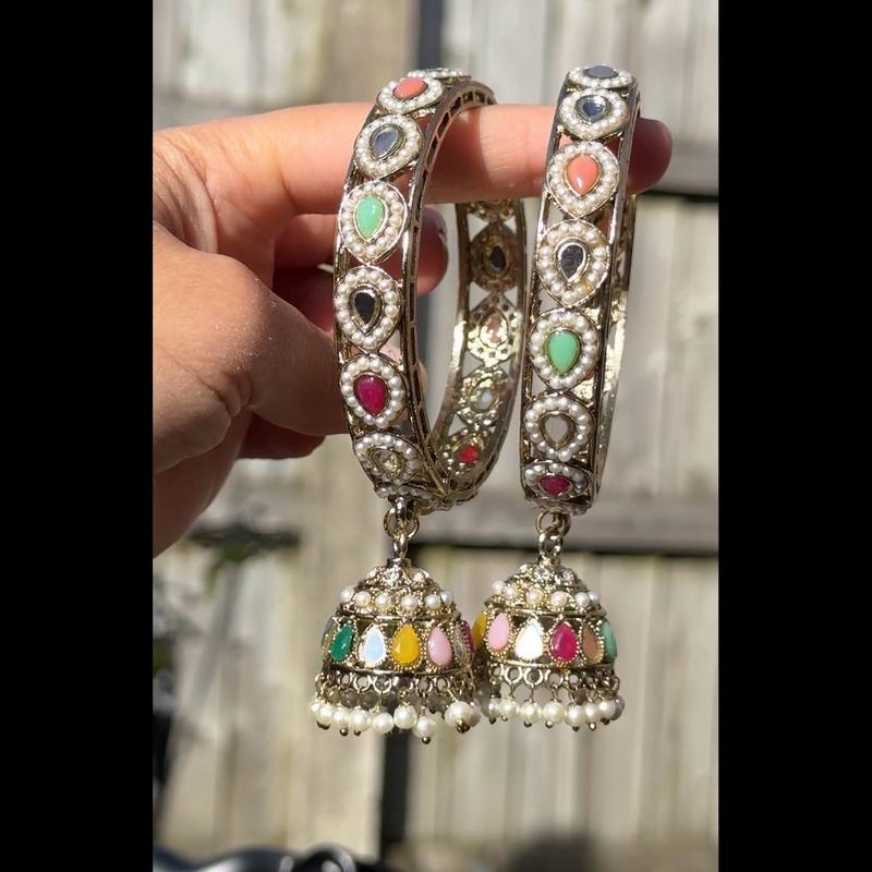 Ladies Statement Bangles with Jhumka - Fashionable and Elegant 4