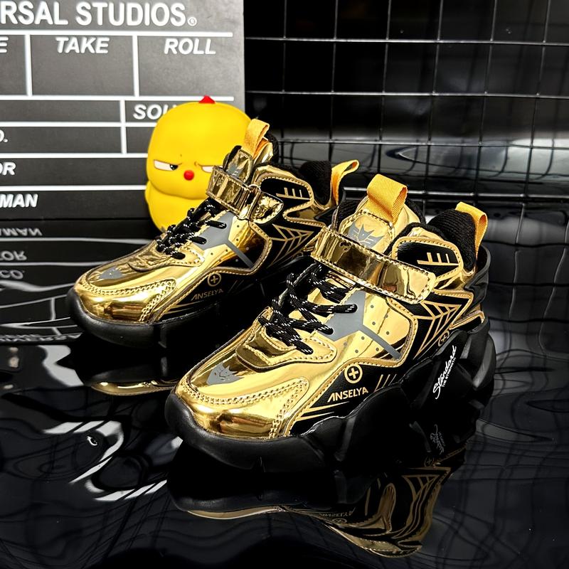 Product Introduction of New Fashionable Boys' Sports Shoes Waterproof, Anti slip, Wear resistant Children'S Running Shoes Outdoor Basketball Shoes Middle and Big Children'S Running Shoes 2