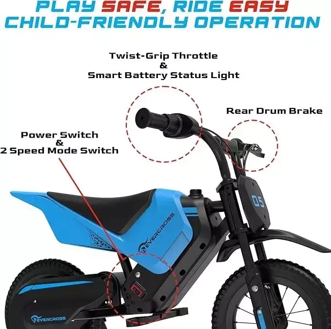 Evercross EV05M 12" Electric Motorcycle 150W motor for 3-12 Kids E-Motorcycle 8