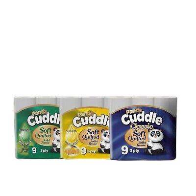 Cuddle 9 pack toilet rolls (5x packets of 9 rolls) 45 rolls ! Genuine guaranteed 3ply amazing quality! 1