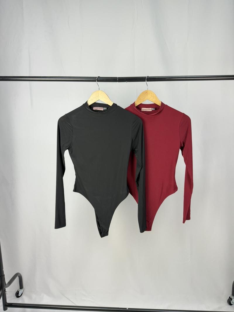 Product Introduction of Women's High Neck Double Layer Slinky Bodysuit Basic for Tops - Womenswear 5