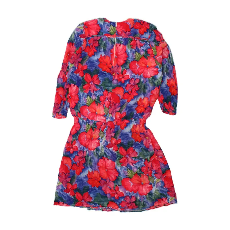 Pre-Owned Vintage GIGLI Womens Long Sleeve A-Line Dress UK 12 Medium Multicoloured Floral 2