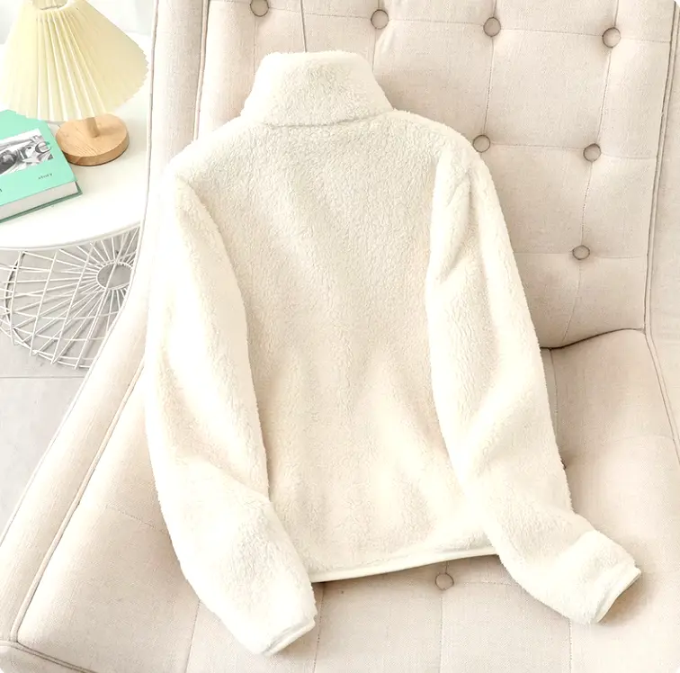 Fleece Coat Thicken Jacket Winter Warm Double-Sided Velvet Coral Fleece Coats Polar Fleece Jackets - Tops, Womenswear faux  fur teddy  jackets jacket  fashion christmas  jacket chav  coats beige  coat viral  fur winter  coats short  coat white  fur 1
