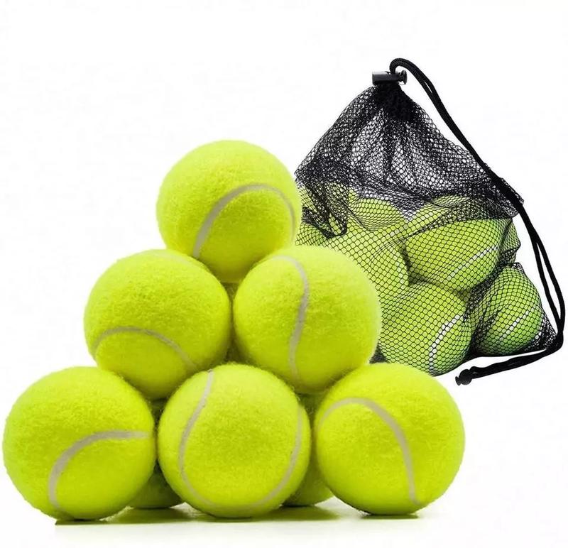 Product Introduction of 12X TENNIS BALLS Outdoor SPORTS Fun Dog Fetch TOY Play CRICKET Training Beach UK  Tennis Balls Sport Play Cricket Dog Toy Ball with Mesh Bag, Sturdy & Durable, Great For Adults Children Lessons 1
