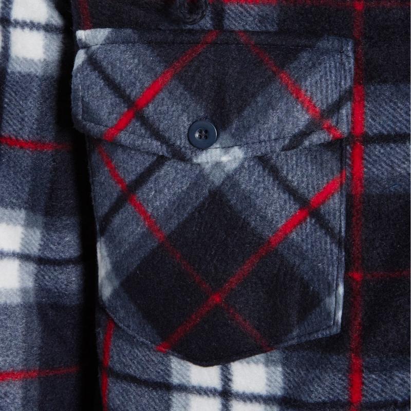UNISEX Fleece Sherpa Fur Lined Lumberjack Detachable Hood Check Quilted Thermal Shirt Flannel Long Sleeve Casual Jacket Man Menswear Thick Coats Faux Padded Pockets Polyester Collared Top Underwear 8