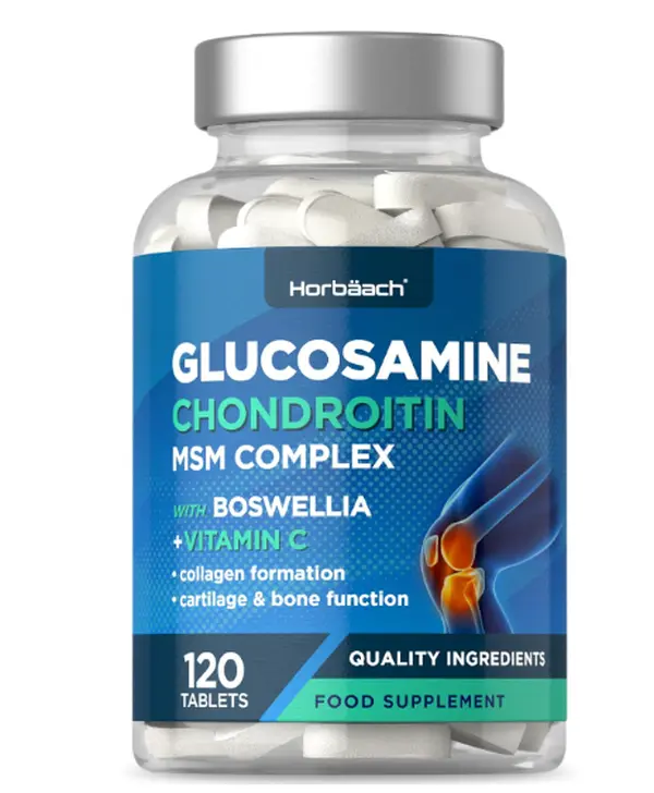 HealthAid Glucosamine & Chondroitin MSM Complex 120 Tablets with Boswellia & Vitamin C for Fitness - Healthcare