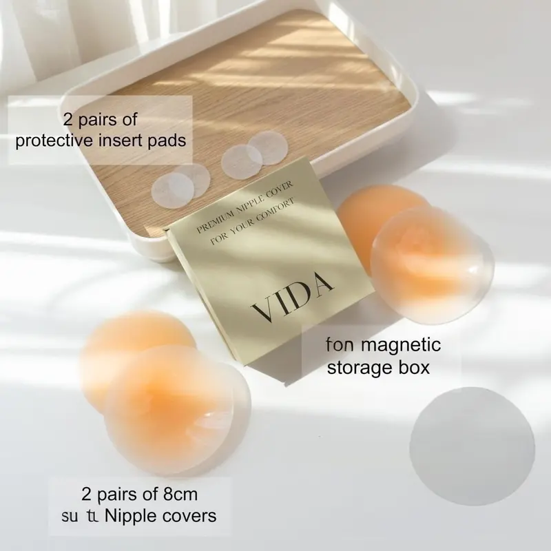 Nipple Covers, 2 Pairs Of Seamless Hypoallergenic Silicone Nipple Covers. Discreet & Reusable Clothes Soft 5
