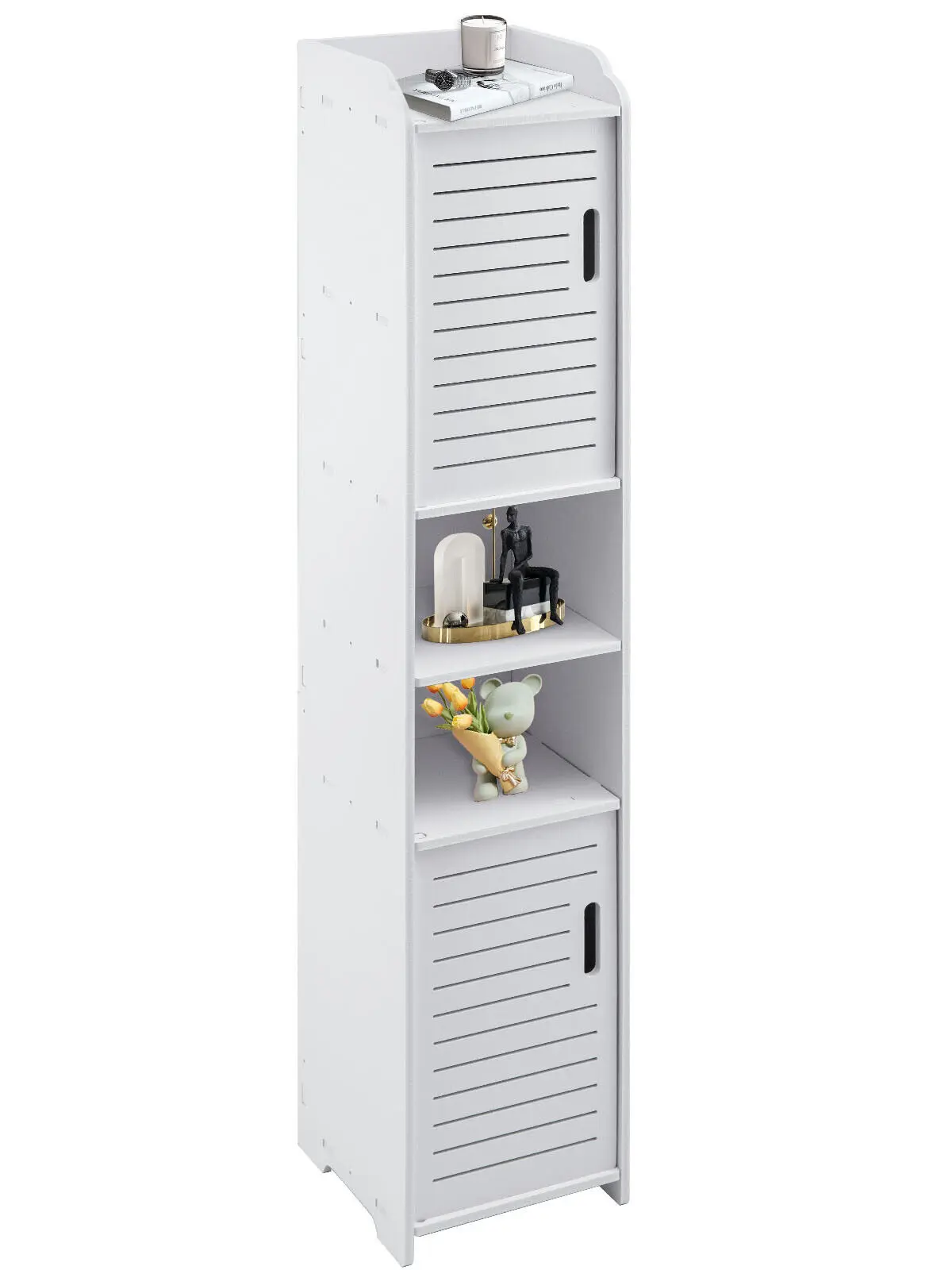 5Tier Bathroom Storage Cabinet Floor Standing Display Cabinet Home Storage Furniture Organizer Unit