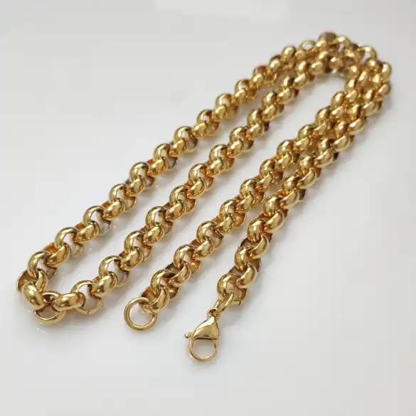 Product Introduction of 9mm Plain Belcher Necklace - 24 Inch Stainless Steel Gold Plated limited stock 2