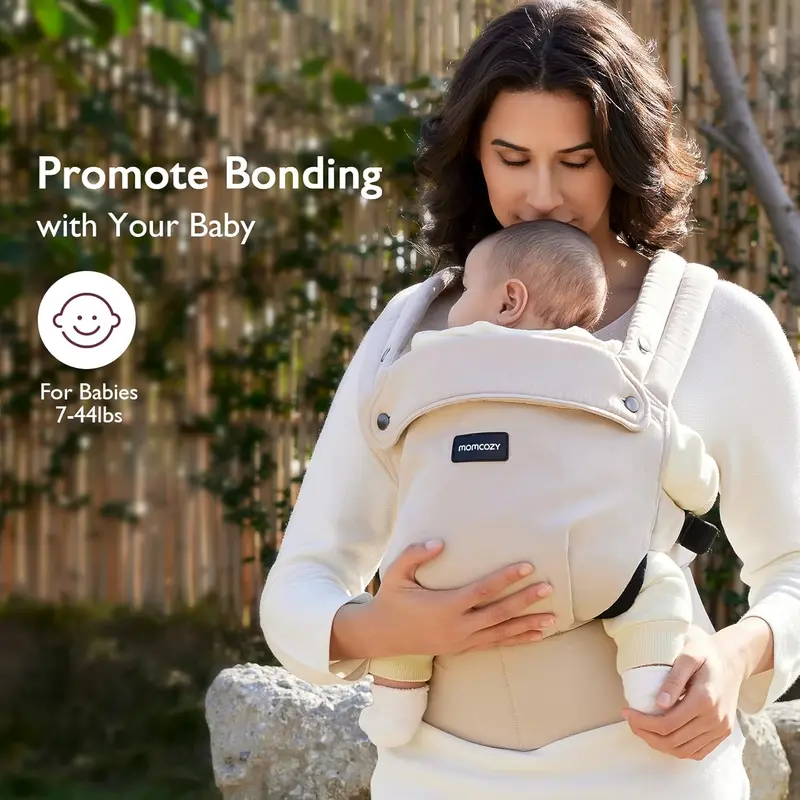 Baby Carrier - Ergonomic, Cozy and Lightweight Infant Carrier for 7-44lbs, Effortless to Put On, Ideal for Hands-Free Parenting, Enhanced Lumbar Support, Khaki 2