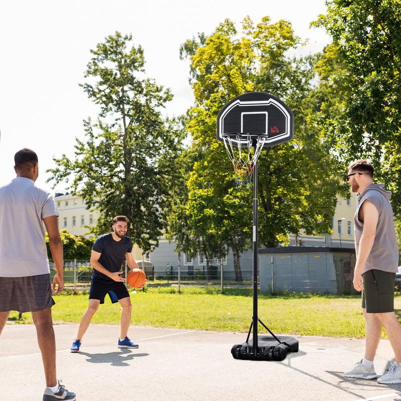 HOMCOM Adjustable Basketball Hoop and Stand, with Wheels and Weight Base Black 1