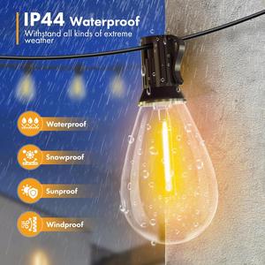 MAGGIFT 45M Outdoor Lights Mains Powered with Remote/Timer/3 Modes - Garden Festoon Plug in String Lights with 75+3 S11 LED Bulbs, Waterproof Hanging Patio Lighting for Yard