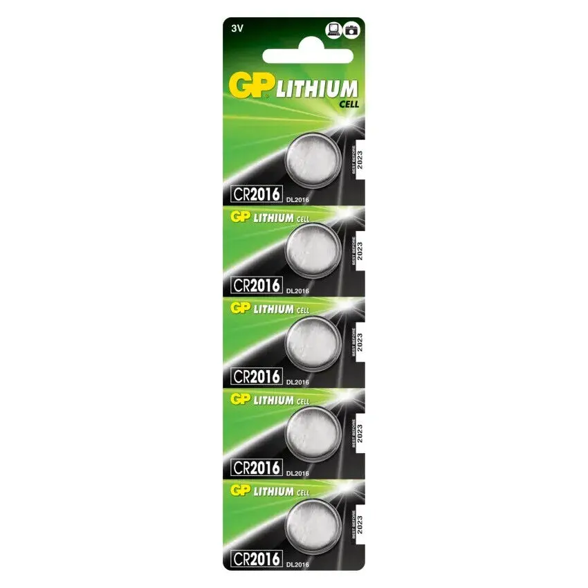 5 x GP Lithium Coin Batteries CR2016 2016 DL2016 3v