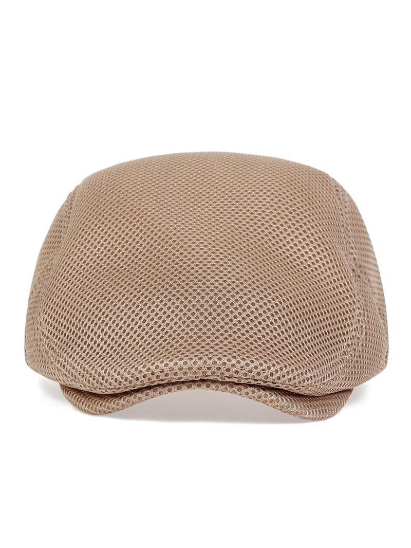 Product Introduction of Casual Plain Mesh Beret, Simple Outdoor Sports Adjustable Strap Sun Protection Cap for Men & Women, Simple Style Plain Color Casual Hat for Daily Wear  Hats for Women 9