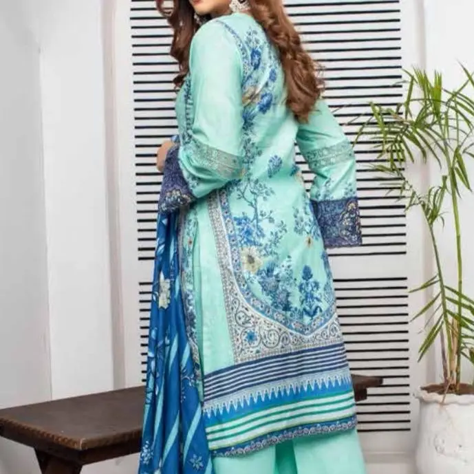 Munira Lawn D7 012 Printed and embroidered readymade suit chiffon dupatta  Casual Womenswear Summer Clothing 6