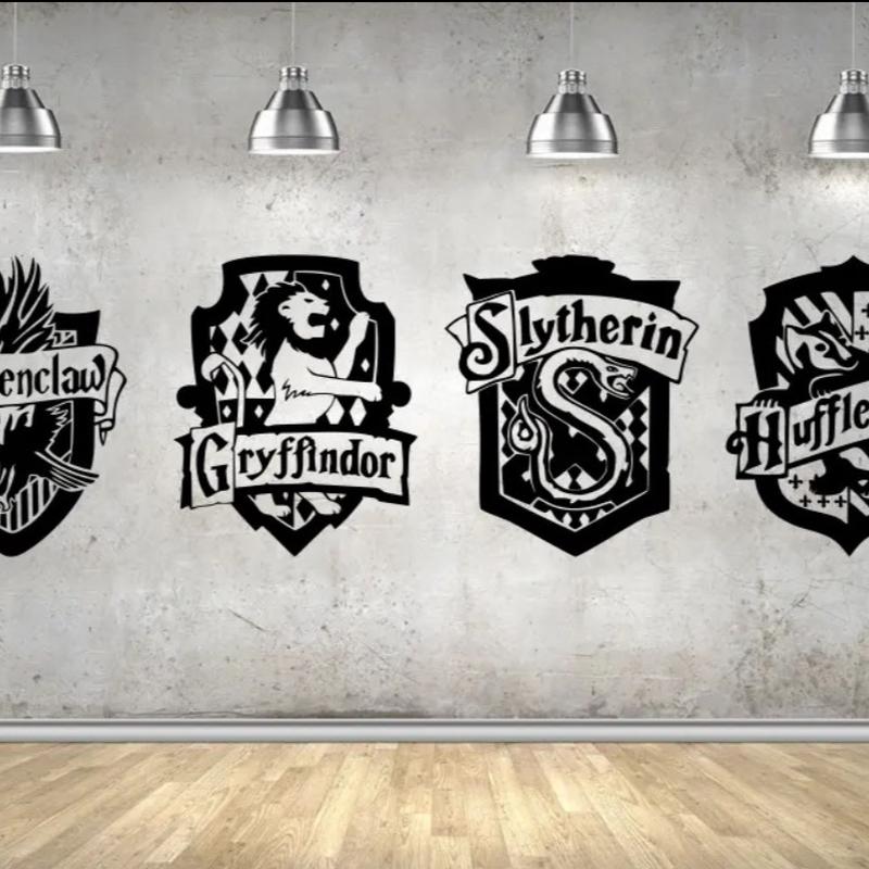 Harry Potter House Shield Badge - Crest Vinyl Wall Sticker Gryffindor Ravenclaw Hufflepuff Slytherin Decor Decorative Room 0