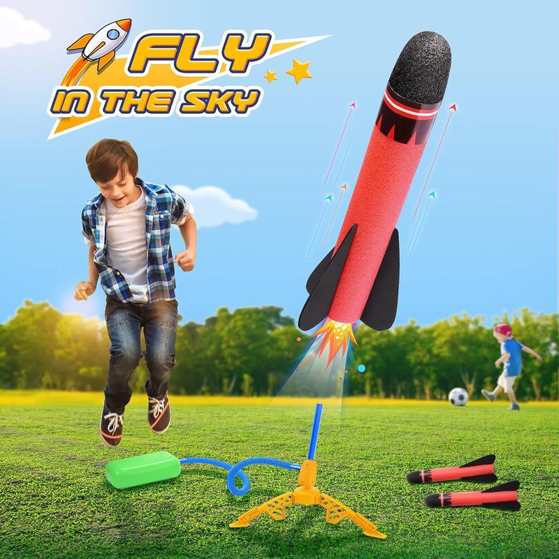 Rocket Toy for Kids, 6 Rocket Toys (3 LED + 3 Foam) with Stickers, Ideal Gift Set for Outdoor & Indoor Play 5