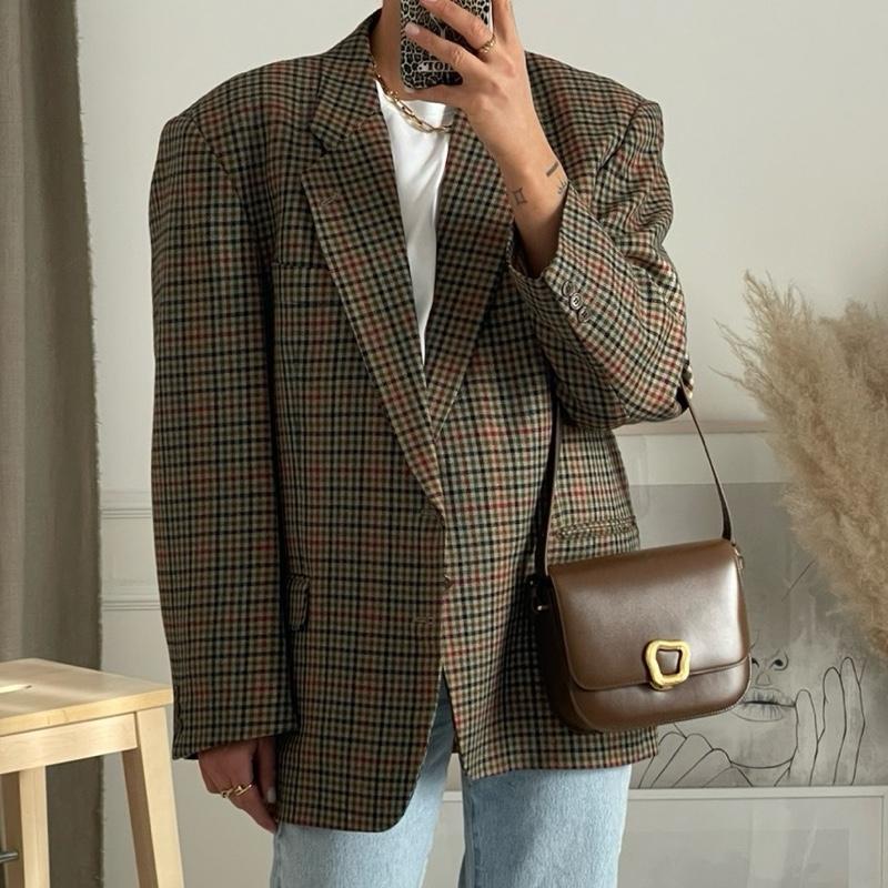 Vintage Oversized Checked Blazer 0