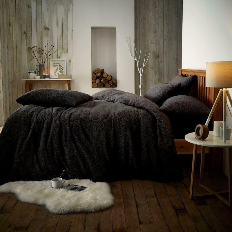 Teddy Bear Fleece Fitted Sheet OR Duvet Cover Set Sherpa Thermal Warm Bedding 3