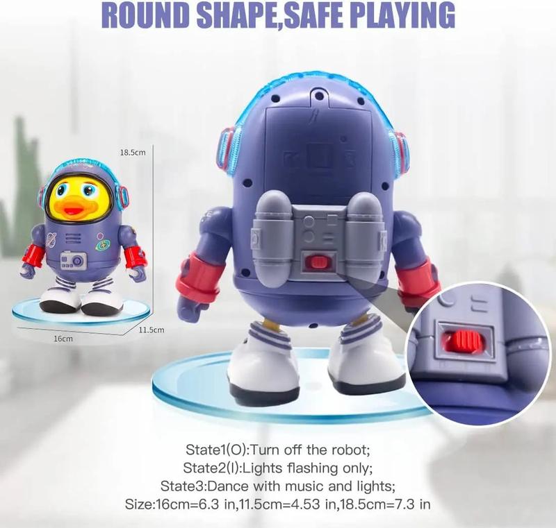 NEW Space Duck Dancing Robot with Light Music Cartoon Walking Sensory Educational Kids Toys Gift Set Multicoloured Kids Gift 3