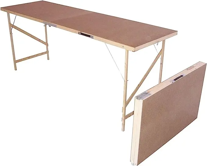 Perfetto Wooden Hardboard Folding Wallpaper Paste Pasting Picnic And Car Boot, Foldable Table, Foldable