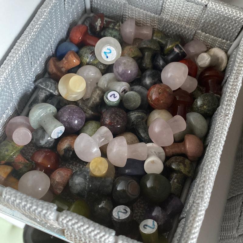 Assorted Mini Crystal Mushroom for Clarity and Luck and more white 4