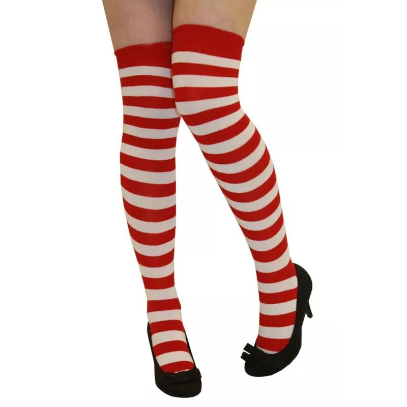 Product Introduction of Over The Knee Thigh High Girls Plain Cotton Lycra Socks Sox Halloween Cosplay Comfort Fabric Fit Striped 12