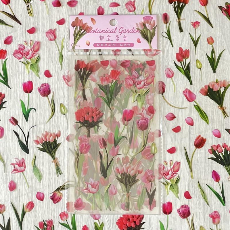 Floral PET Stickers | 6-Sheet Pack | For Journaling or Scrapbooking 2